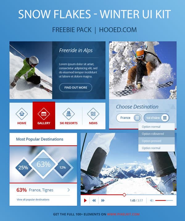 Download Free Snow Flakes UI Kit