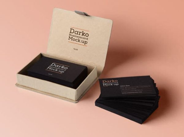 Dark business card mockup