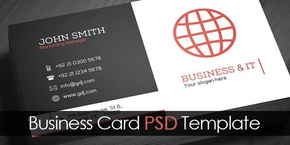 Free corporate business card PSD template
