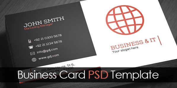 Free corporate business card PSD template