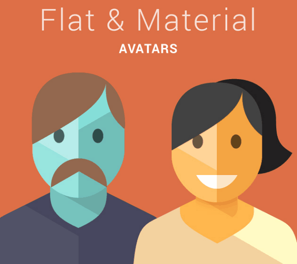 150 free material & flat editable design avatars