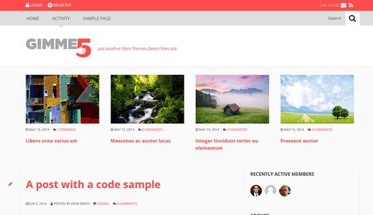 Gimme5 - clean responsive theme for WordPress