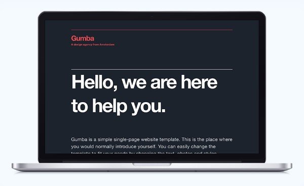 Gumba: free HTML5 template