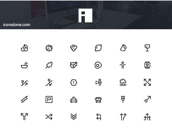 IconAlone: 110 Free Line Icons