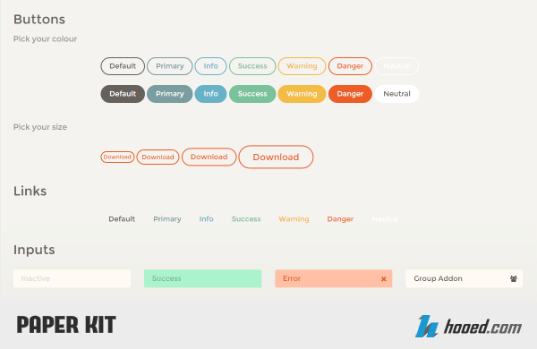 Paper kit - free UI kit