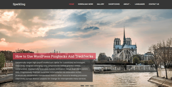 Sparkling: free WordPress theme