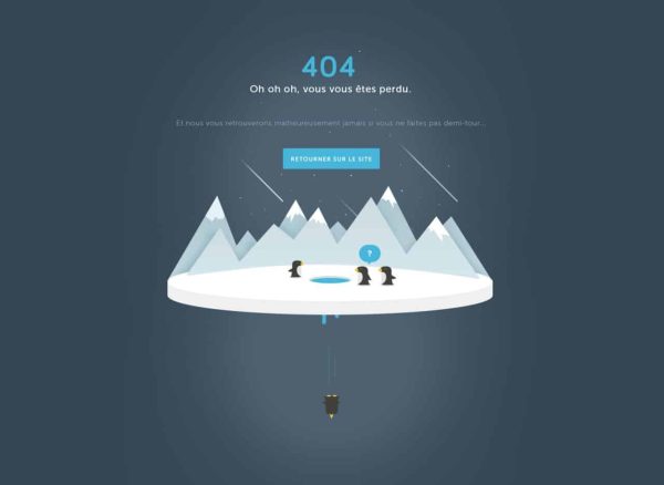 Interesting and fun 404 page design