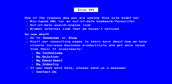 Interesting and fun 404 page design
