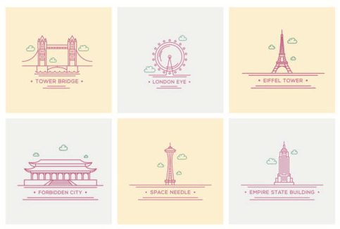 Popular World Landmark Icon Set
